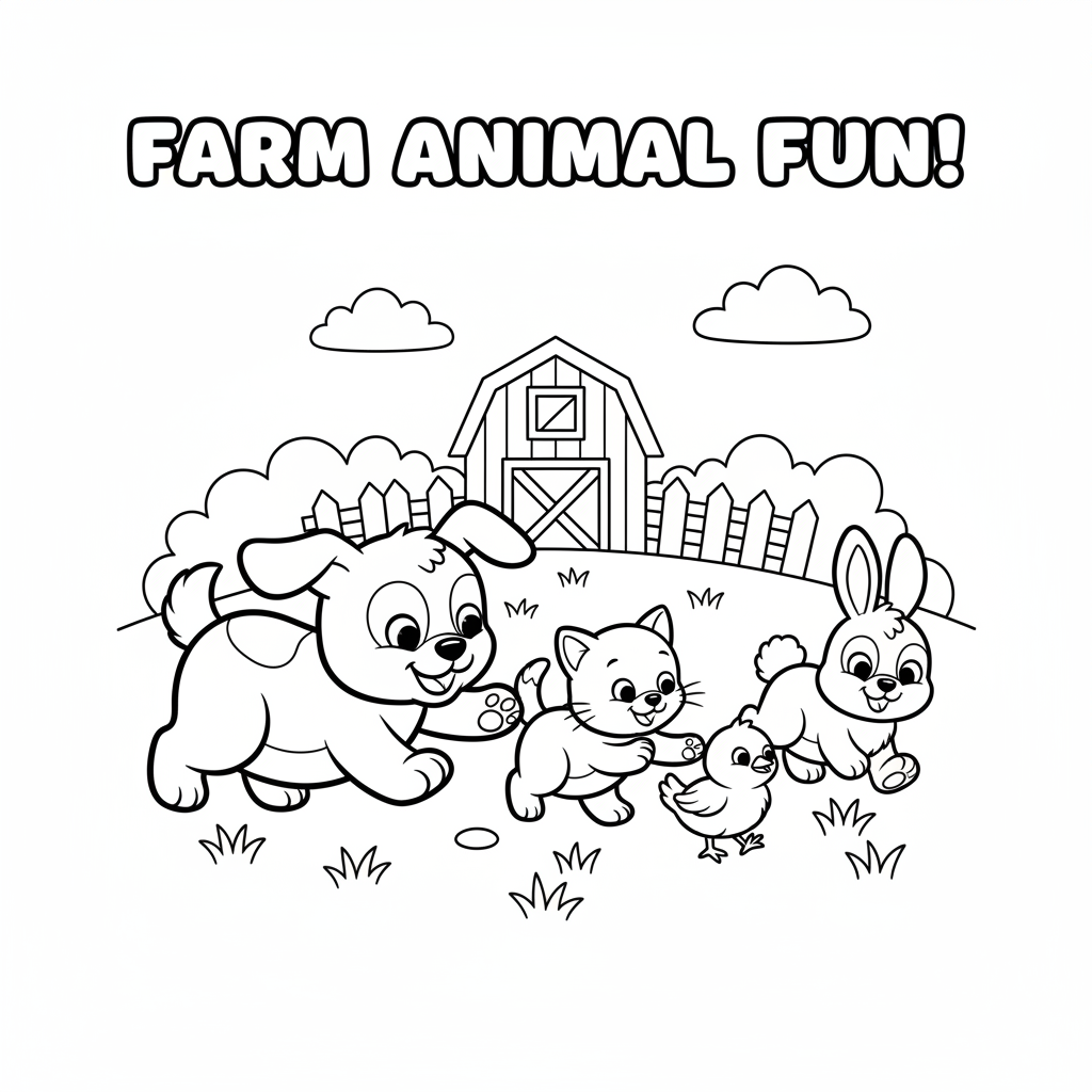 Animals coloring page example