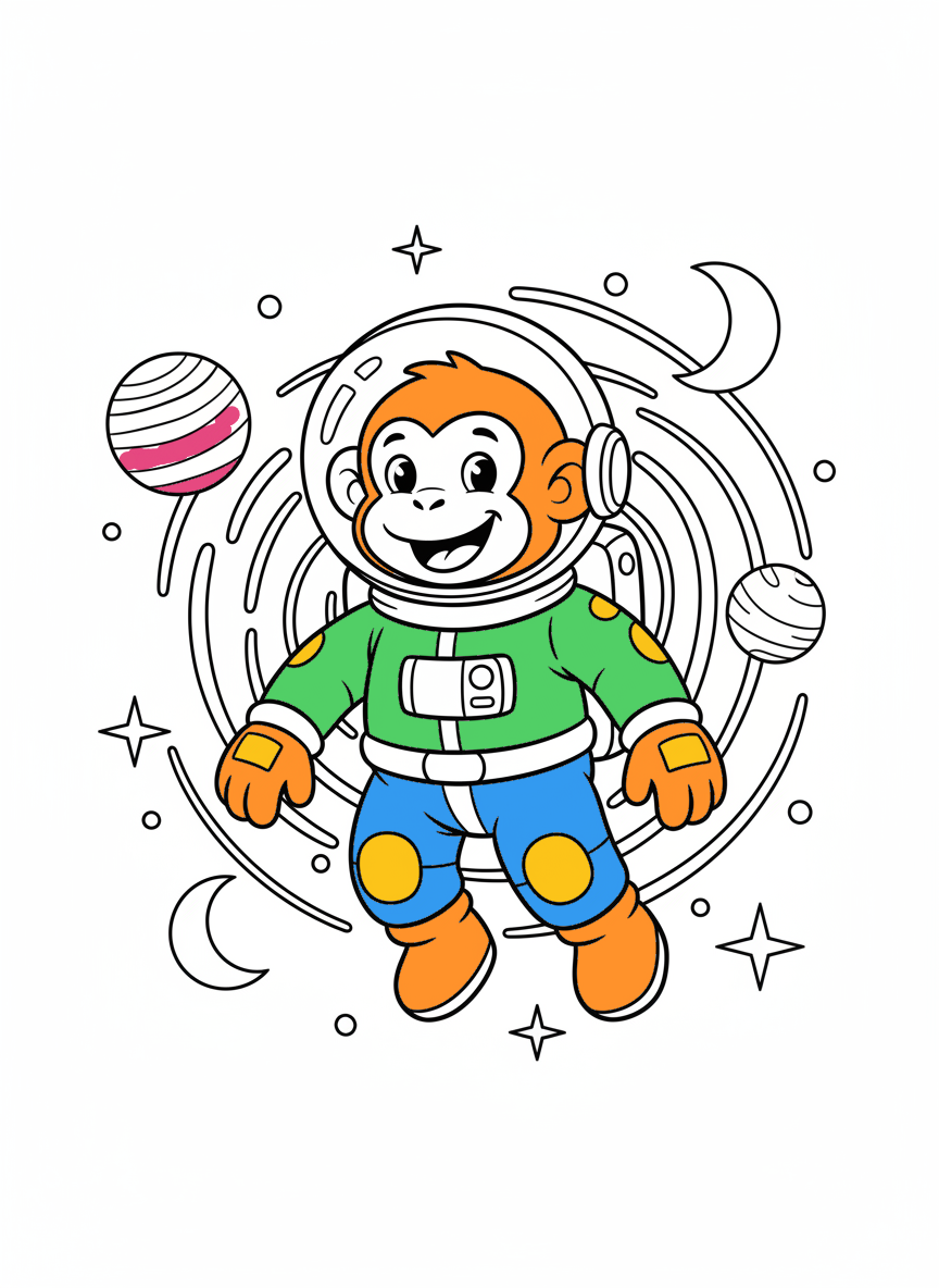 A coloring page colored in the app