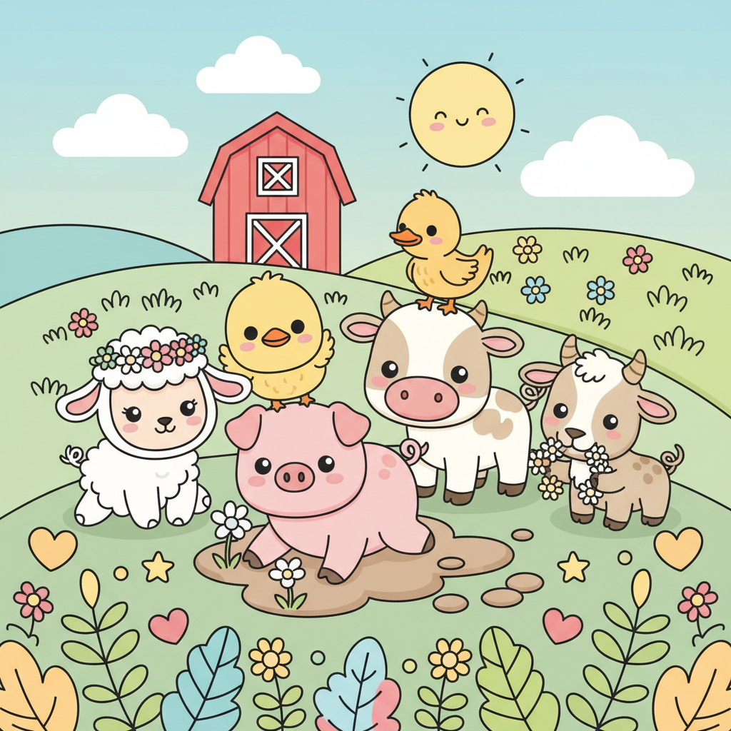 Animals coloring book cover