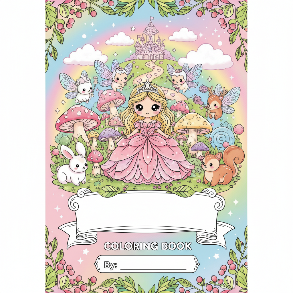 Princesses coloring book cover