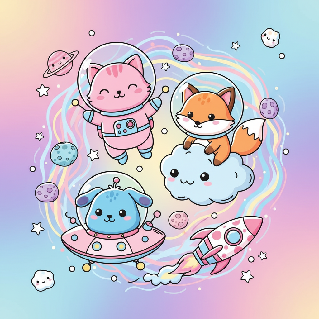Space coloring book cover