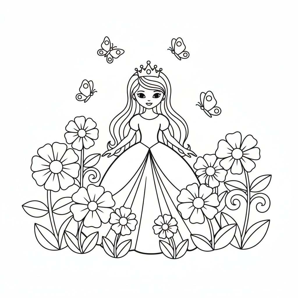 Princesses coloring page example